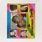 パズルおもしろい5家族の写真と名前 ジグソーパズル (縦)