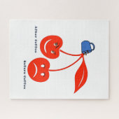 パズルさくらんぼコーヒー前後 ジグソーパズル (横)