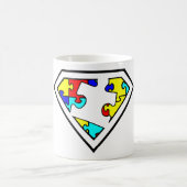 パズルすごいパワー自閉症意識 コーヒーマグカップ (中央)