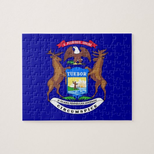 パズルとミシガン州旗州 ジグソーパズル (横)
