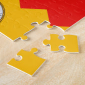 パズルとロサンゼルス州旗，カリフォルニア州 ジグソーパズル (側面)