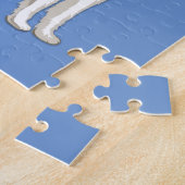 パズルと女の子歩くハスキー犬。名前をカスタムする。 ジグソーパズル (側面)