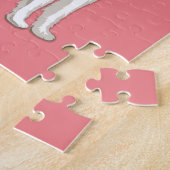 パズルと女の子歩くハスキー犬。名前をカスタムする。 ジグソーパズル (側面)