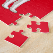 パズルと女の子歩くハスキー犬。名前をカスタムする。 ジグソーパズル (側面)