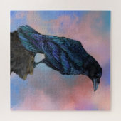 パズルと黒のコモン・レイヴンアット・サンセット ジグソーパズル (横)