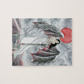 パズルのゲームのファンタジーのゴシック様式落ちたな天使 ジグソーパズル (横)