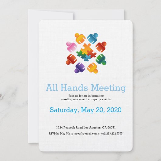 パズルのチーム招待状 招待状 (正面)