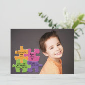 パズルのピースの写真招待状 招待状 (スタンド正面)