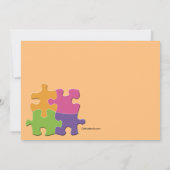 パズルのピースの写真招待状 招待状 (裏面)