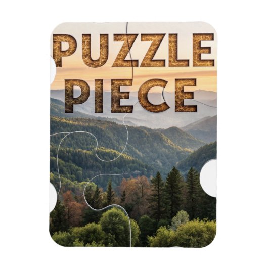 "パズルのピース" 自然  山と森   マグネット (縦)