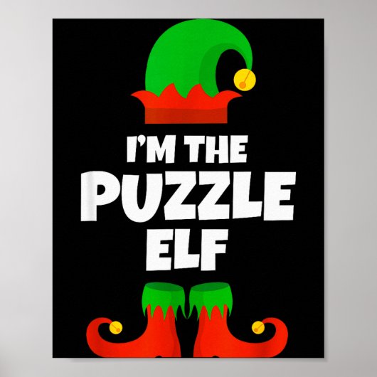 パズルの妖精ファミリーのパジャマ クリスマス 楽しい ポスター (正面)