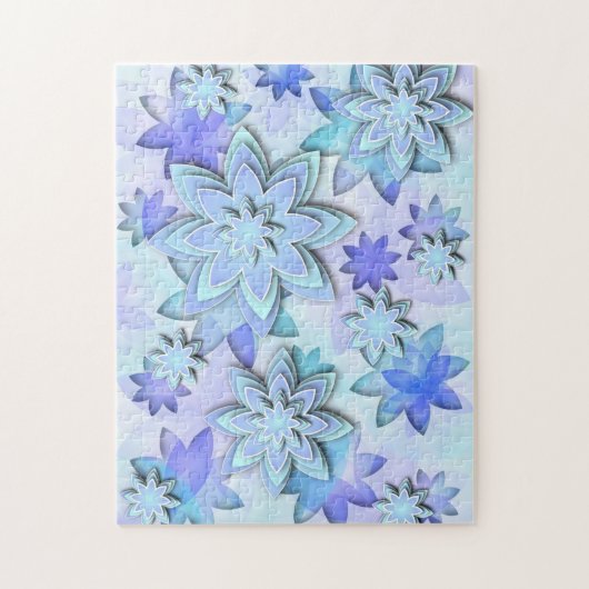 パズルの曼荼羅の抽象芸術のはすの花 ジグソーパズル (縦)