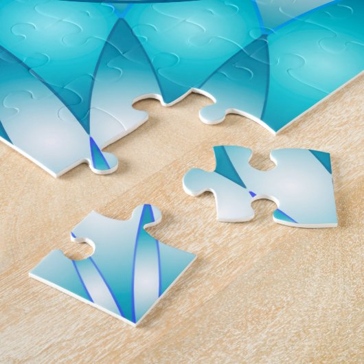 パズルの曼荼羅の抽象芸術のはすの花 ジグソーパズル (側面)