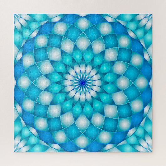 パズルの曼荼羅の抽象芸術のはすの花 ジグソーパズル (縦)