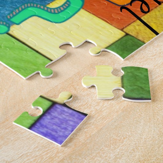 パズルの正方形の色の数字アルファベット ジグソーパズル (側面)