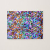 パズルの花柄の抽象芸術のステンドグラス ジグソーパズル (横)