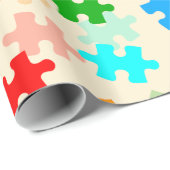 パズルの部分の包装紙 ラッピングペーパー (ロールコーナー)