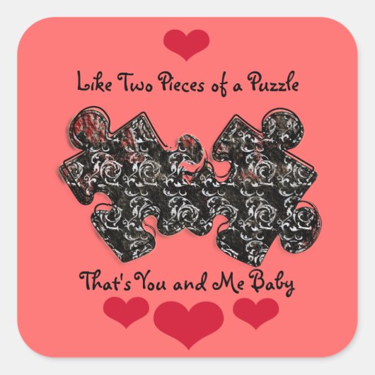 パズルの2つのピースのように スクエアシール (正面)