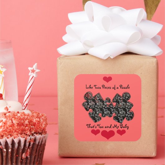 パズルの2つのピースのように スクエアシール (パーティー)