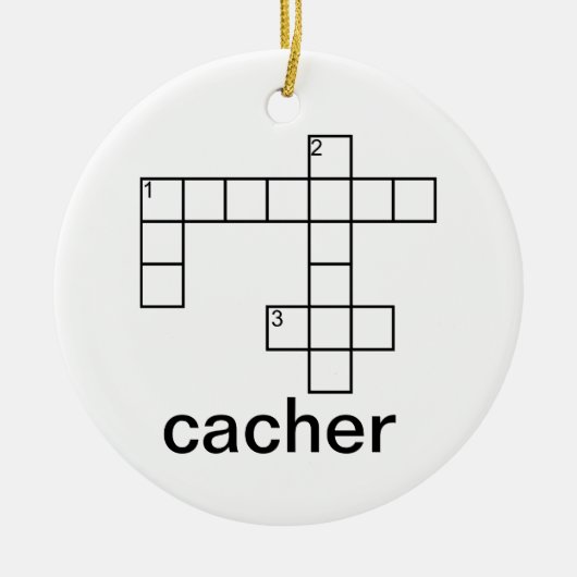 パズルのCacher Geocachingのカスタム セラミックオーナメント (正面)