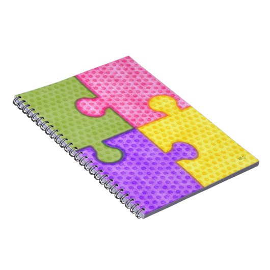 パズルは明るいノートを継ぎ合わせます ノートブック (右側)