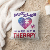 パズルは私のセラピージグソーパズル恋人 クッション (ブランケット)