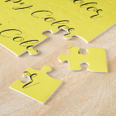パズルは黄色の挑戦を解決する ジグソーパズル (側面)