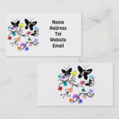 パズルを持つ蝶は名刺を継ぎ合わせます 名刺 (正面/裏面)