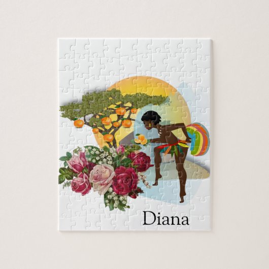 パズルアフリカンウィメンオレンジツリーフローラ ジグソーパズル (縦)