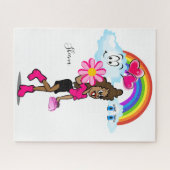 パズルアフリカンガールピンクハート ジグソーパズル (横)