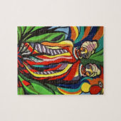 パズルアフリカ女性パロット ジグソーパズル (横)