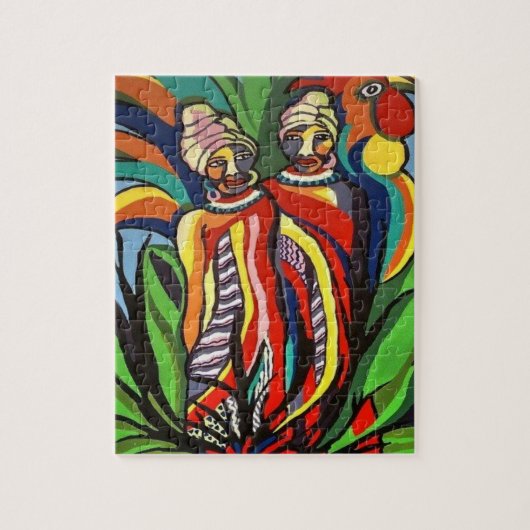 パズルアフリカ女性パロット ジグソーパズル (縦)