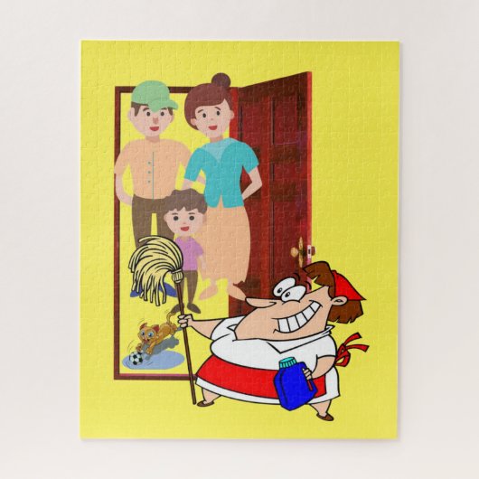 パズルイエロークリーニングレディ ジグソーパズル (縦)