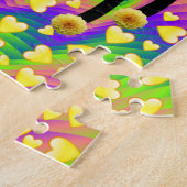 パズルイエローシープイエローハートフローラ ジグソーパズル (側面)