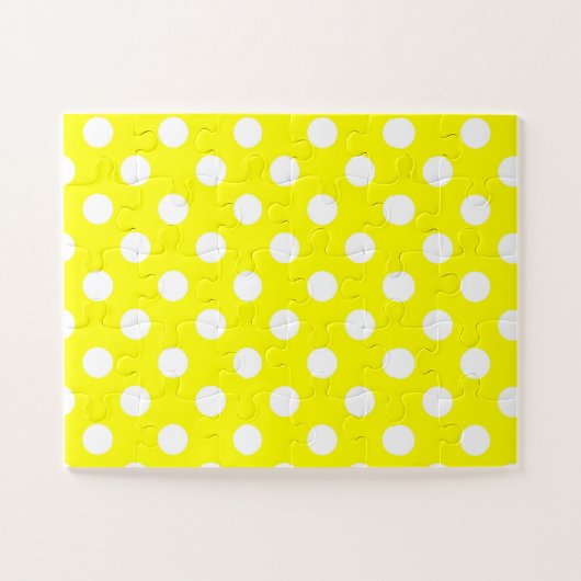 パズルイエロー水玉模様ハッピーバースデー ジグソーパズル (横)