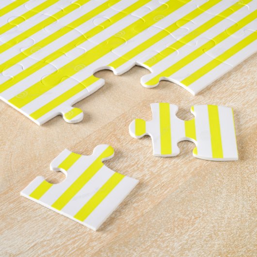 パズルイエロー&ホワイトストライプ ジグソーパズル (側面)