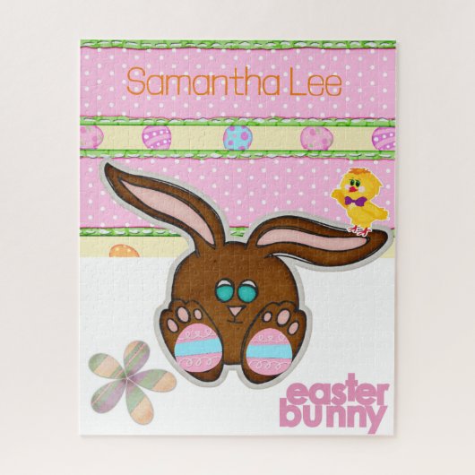 パズルイースターバニーイエローシック ジグソーパズル (縦)