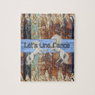 パズルウッドホワイトホースレッズラインダンス ジグソーパズル