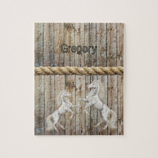 パズルウッドホワイトホース ジグソーパズル (縦)