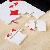 パズルエースダイヤモンド、トランプ、赤いハート ジグソーパズル (側面)