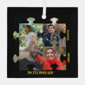 パズルカスタムピース写真あなたは私のカップルを完成 ガラスオーナメント (裏面)