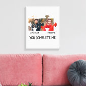 パズルカスタムピース写真あなたは私のカップルを完成 キャンバスプリント (インサイチュ (リビング))