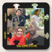 パズルカスタムピース写真あなたは私のカップルを完成 コースター (正面)