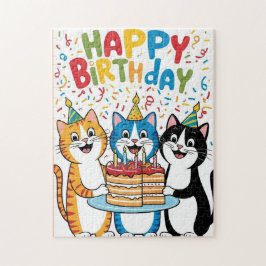 パズルカットハッピーバースデーカード ジグソーパズル