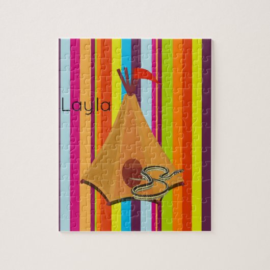 パズルカラフルストライプテントキャンピングスネーク ジグソーパズル (縦)