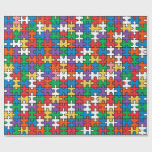 パズルカラフルピース包装紙 ラッピングペーパー (フラット)