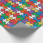パズルカラフルピース包装紙 ラッピングペーパー (角)