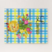 パズルカラフルフローラダックプレイド ジグソーパズル (横)