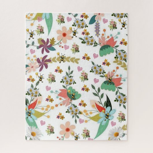 パズルカラフルフローラ（昆虫）マルハナバチ ジグソーパズル (縦)