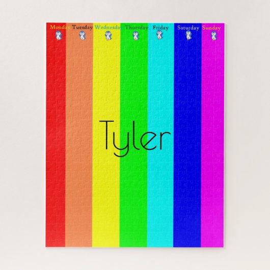 パズルカラーストライプペンギンウィーク日 ジグソーパズル (縦)